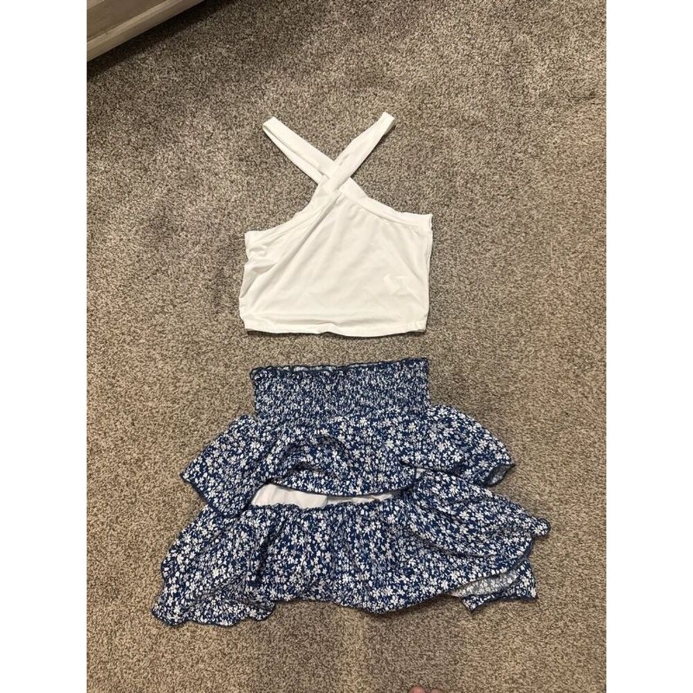 SHEIN crop top and skirt